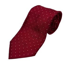 Louis Vuitton Mens Silk Tie Burgundy Red Polka Dot Monogram Made in Italy L57 W4